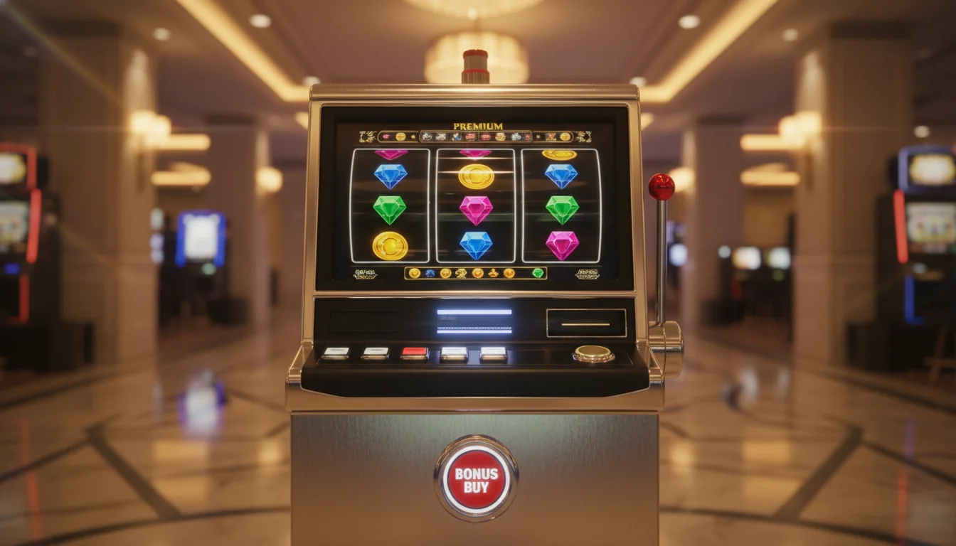 Smartphone displaying a colorful pokie game